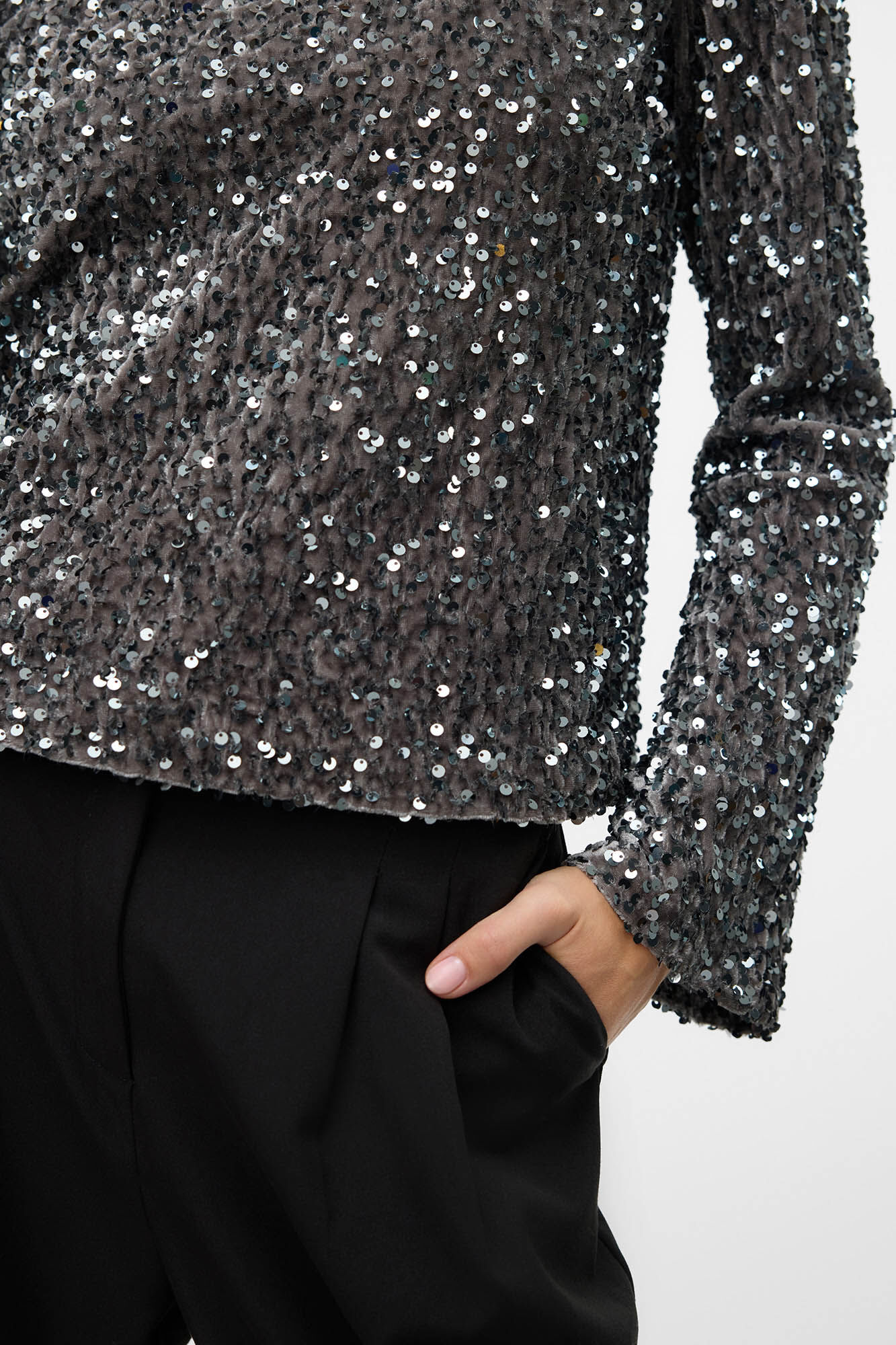 Vero Moda Camiseta manga comprida com lantejoulas