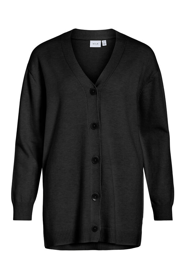 Vila C&aacute;rdigan largo de punto con viscosa Negro
