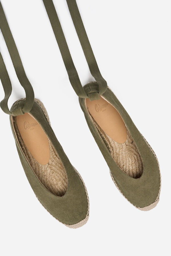 Castañer Alpercata com cunha Gea lona Verde