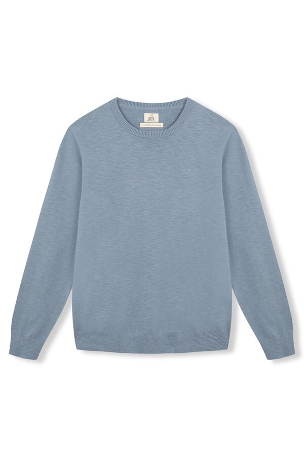 OOTO Jersey cuello redondo algod&oacute;n Azul