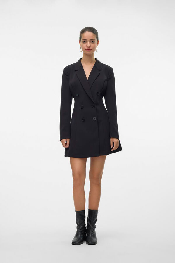 Vero Moda Vestido corto con botones Negro
