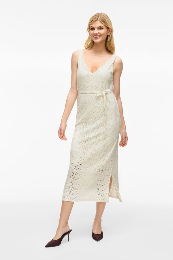 Vila Vestido midi vazado Cinzento