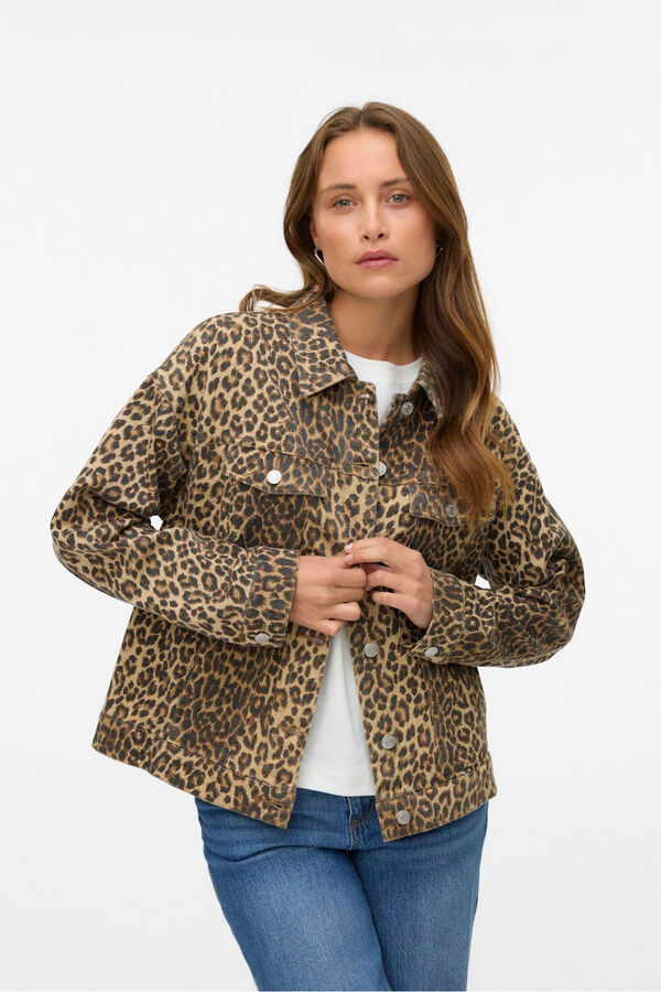 Vero Moda Blus&atilde;o estampado animal Castanho