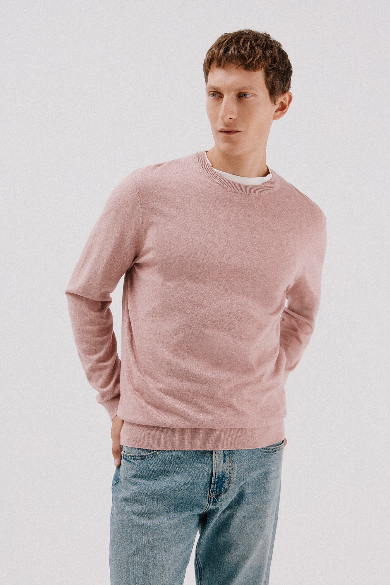Cortefiel Jersey algod&oacute;n cashmere cuello caja