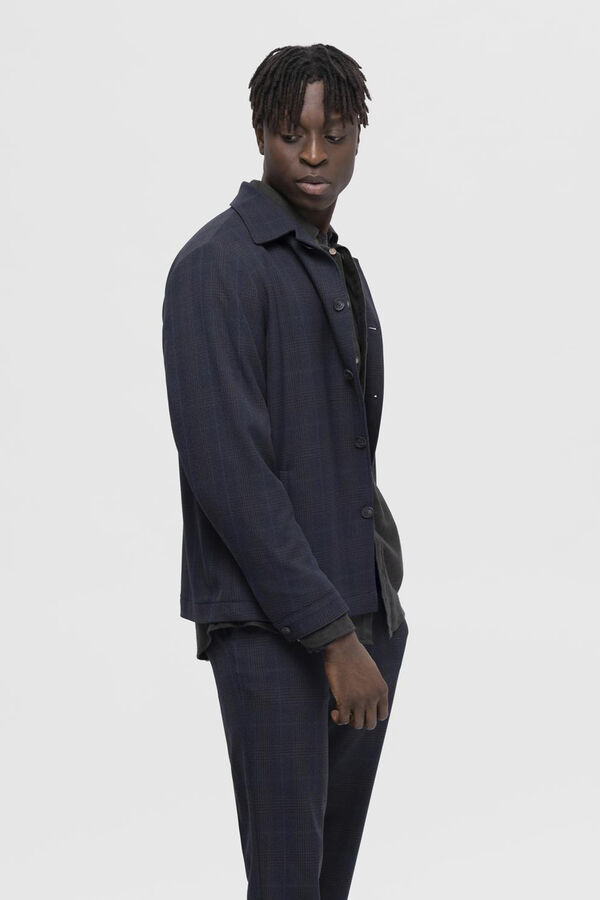 Selected Casaco modal com bot&otilde;es e bolso frontal Azul