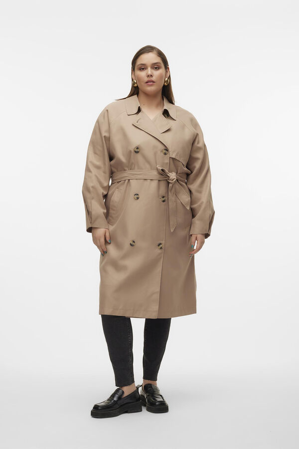 Vero Moda Curve Gabardina larga talla grande Verde