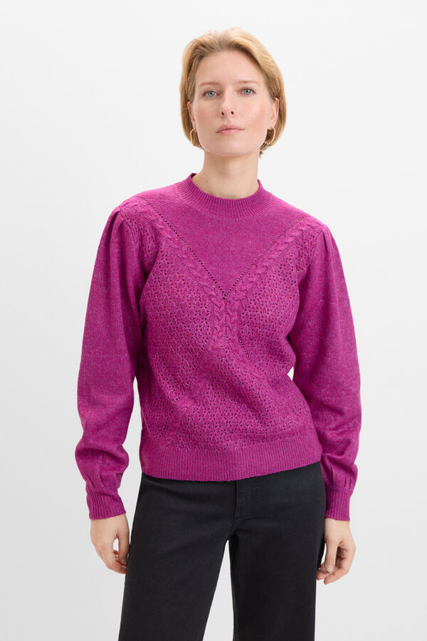 Cortefiel Jersey ochos y calados Morado