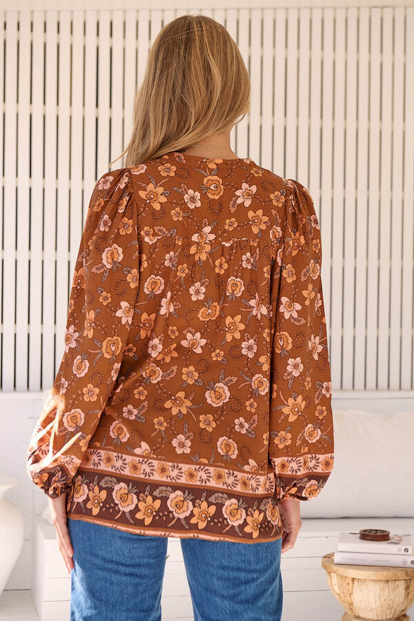 Jaase Blusa estampada Oakwood Castanho