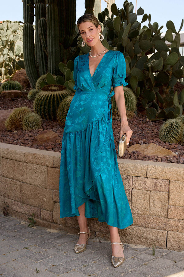 Pol&iacute;n Et Moi Vestido longo estampado Azul