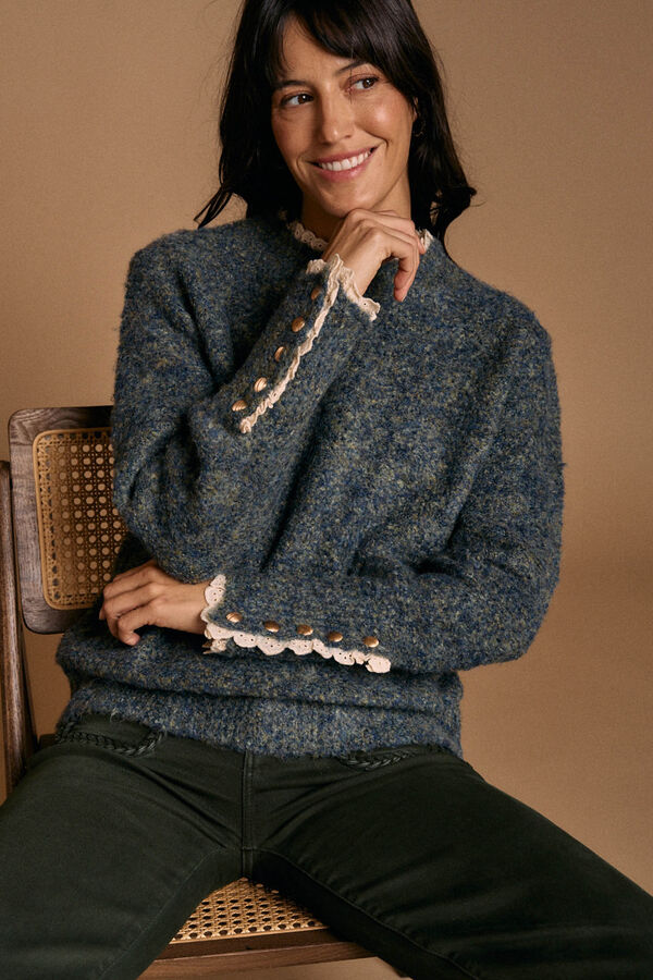 Pol&iacute;n Et Moi Jersey de punto gordo Azul