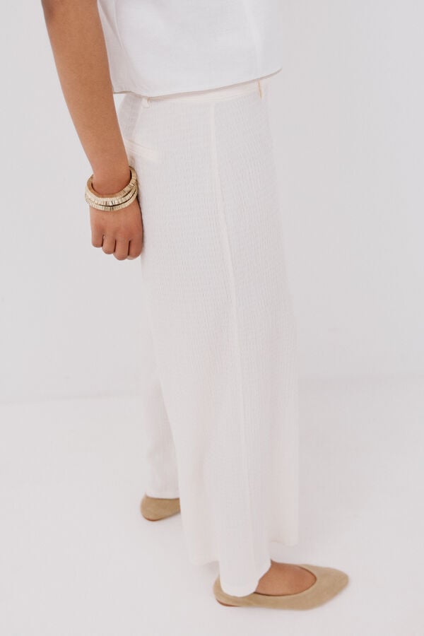 Cortefiel Cal&ccedil;as de malha largas Ecru