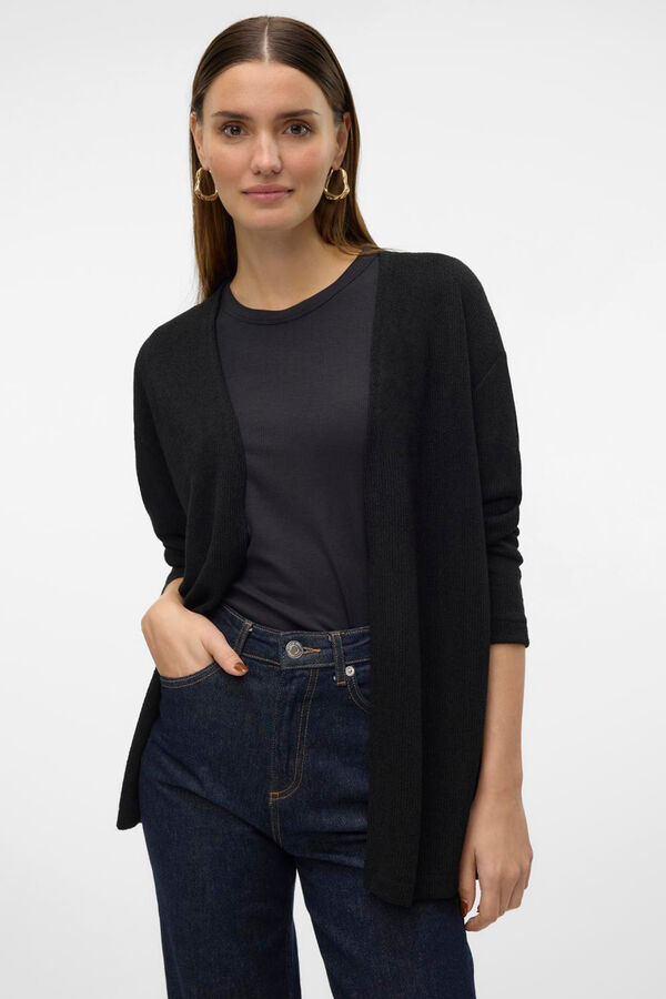 Vero Moda Cardigan curto ponto fino Preto