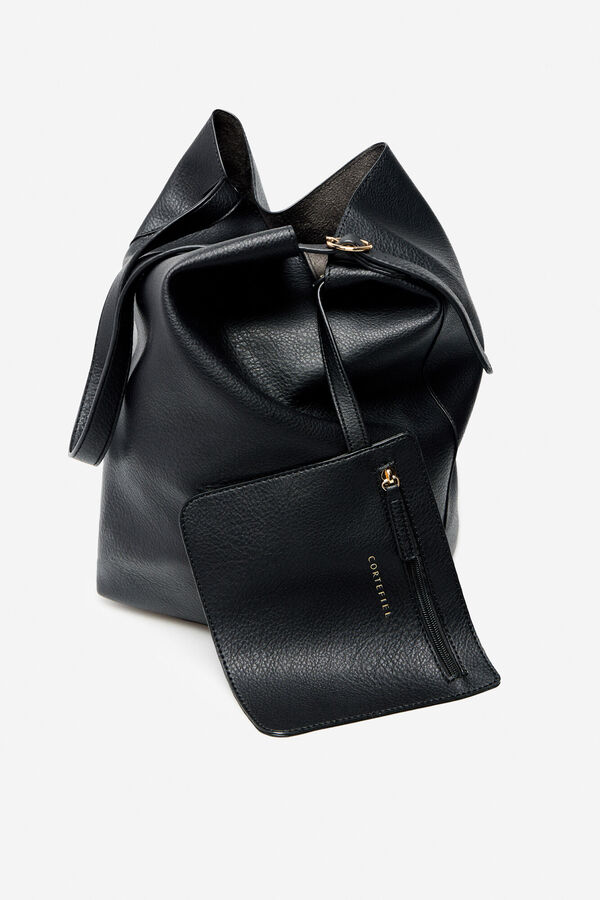 Cortefiel Bolso bucket blando Negro