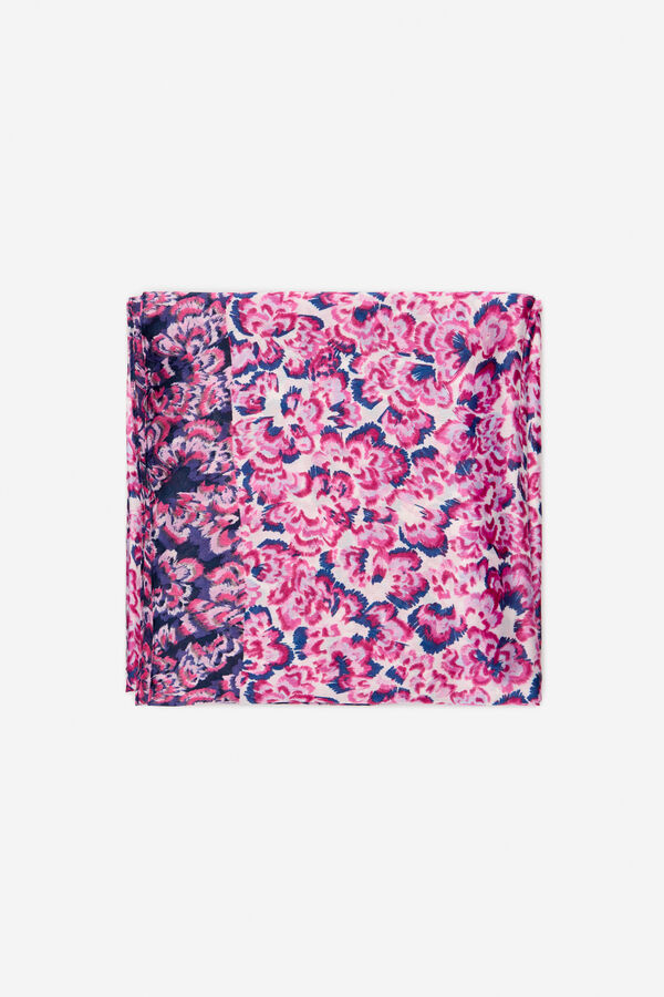 Cortefiel Pa&ntilde;uelo sedoso flores Estampado morado