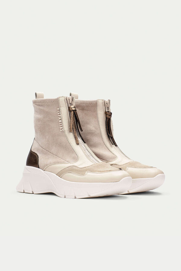 Hispanitas Bot&iacute;n cremallera suela volumen Helsinki Beige