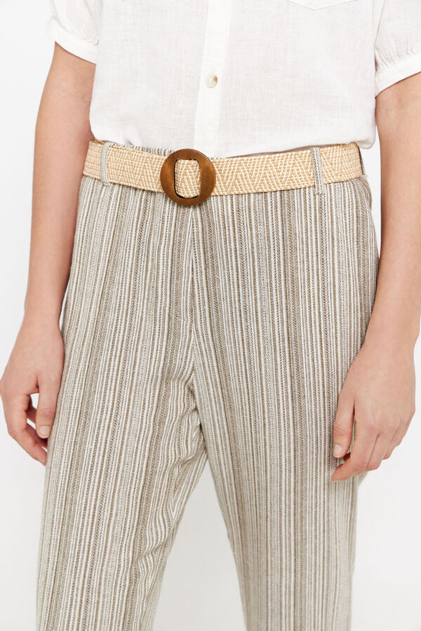 Cortefiel Cal&ccedil;as de linho Verde