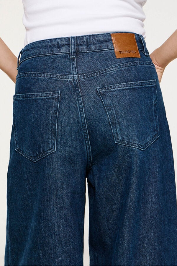 Selected Pantal&oacute;n vaquero pinzas algod&oacute;n org&aacute;nico. Azul marino