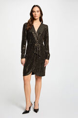 Morgan Vestido cruzado lentejuelas Dorado