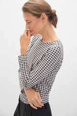 Cortefiel Camisola b&aacute;sica decote barco com bot&otilde;es dourados Impress&atilde;o