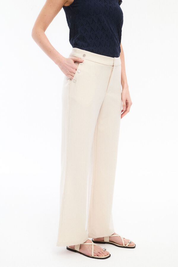 Vila Calças compridas com botões laterais Cinzento