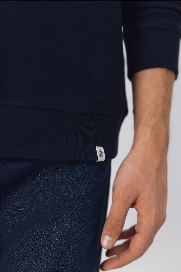 Cortefiel Sweatshirt estruturada com gola caixa Azul