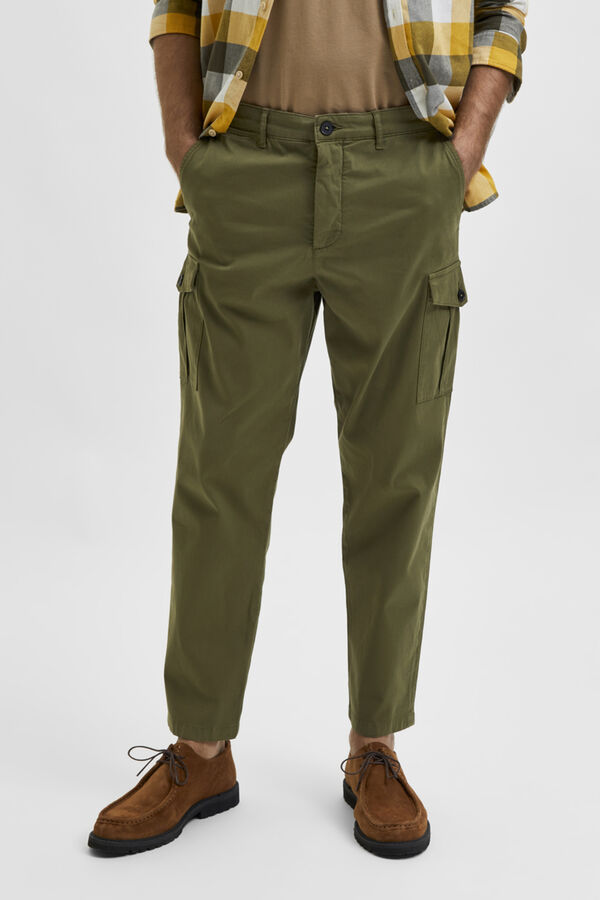 Selected Pantalón cargo slim fit Verde