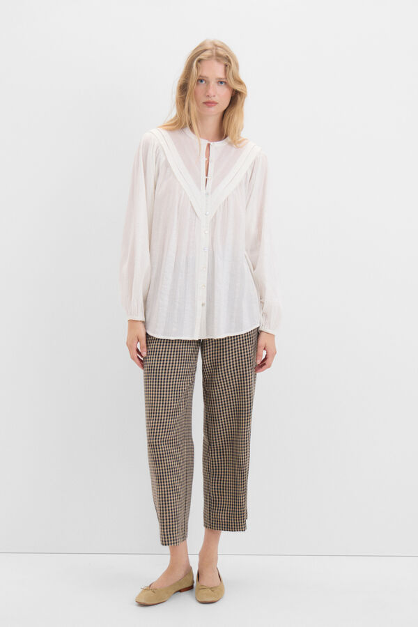 Cortefiel Blusa tejido estructura Blanco