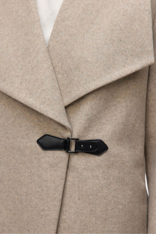 Vero Moda Abrigo midi de pa&ntilde;o Beige