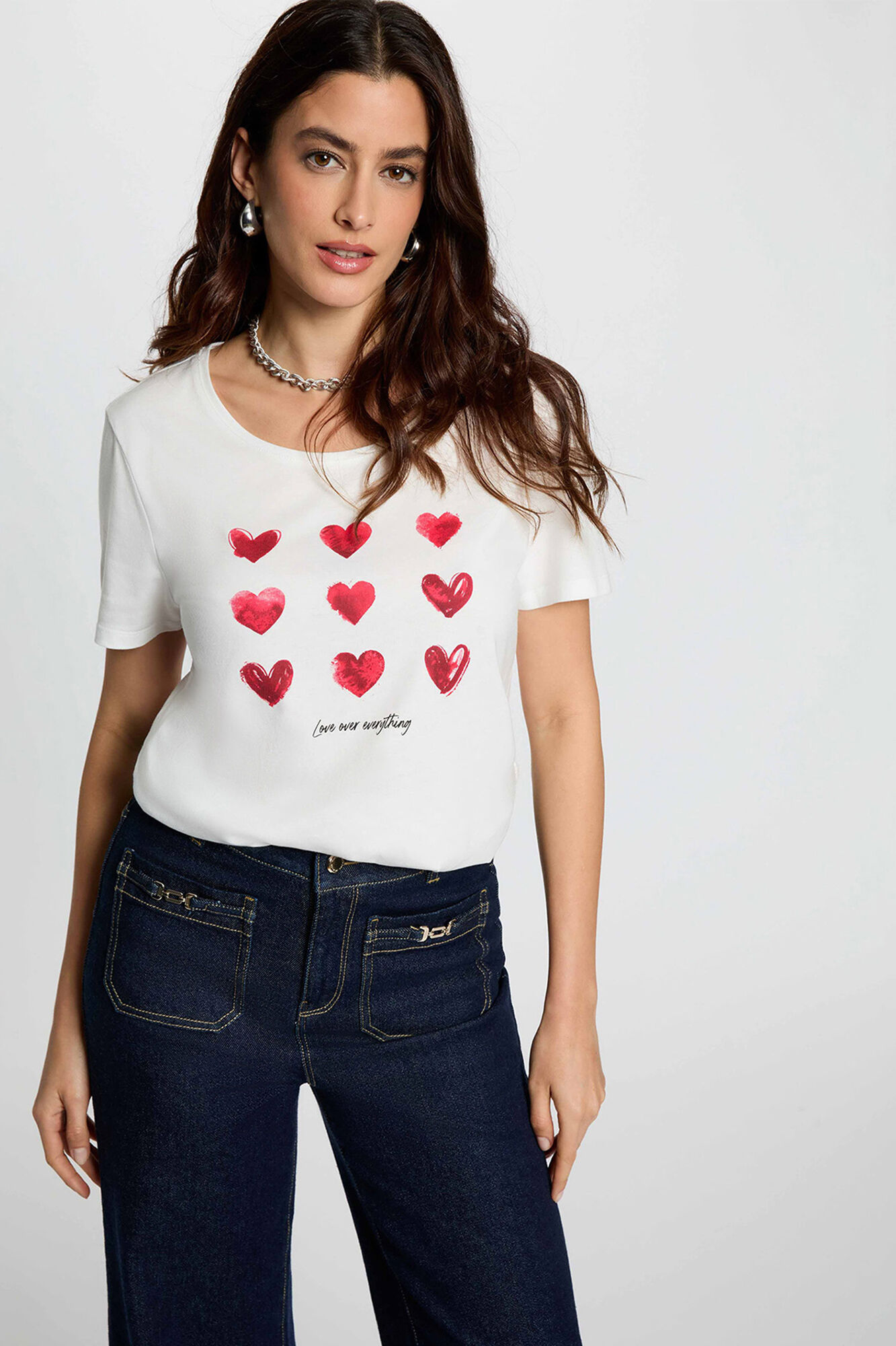 Morgan T-shirt gola em bico manga curta