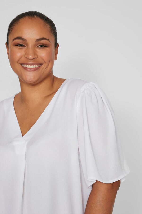 Evoked by Vila Blusa acetinada de manga 3/4  Branco