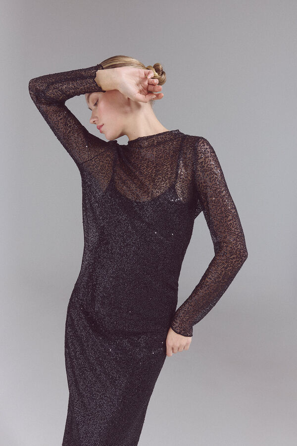 Slowlove Top brillante Negro