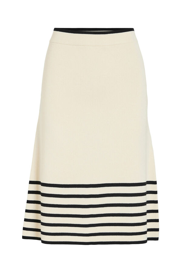 Vila Falda midi de punto con viscosa Beige