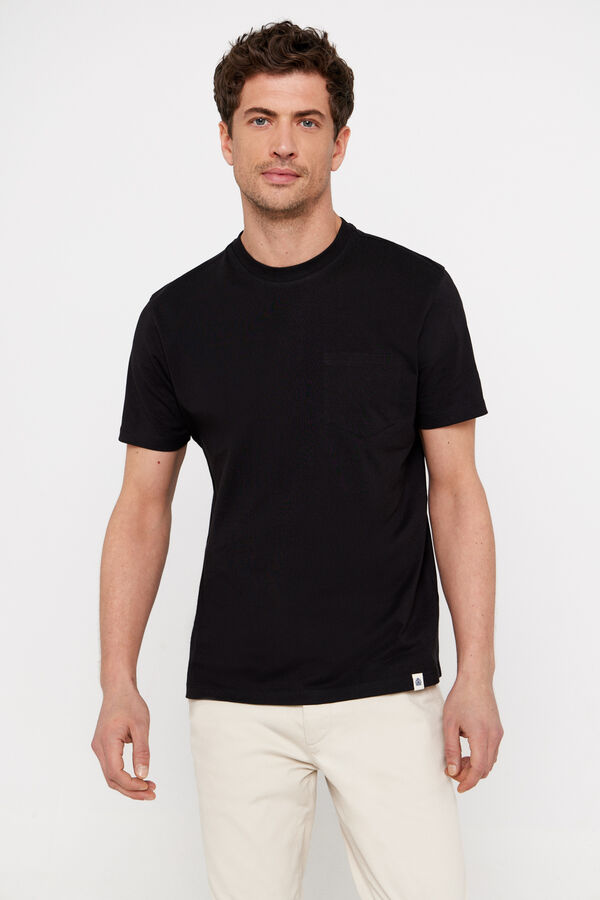 Cortefiel T-shirt b&aacute;sica bolso Preto