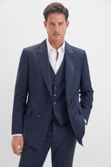 Cortefiel Americana cruzada slim fit Azul marino