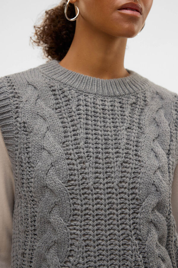 Vero Moda Chaleco de punto de mujer de lana Gris