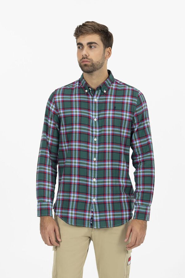 elPulpo Camisa maxi xadrez de inverno  Verde