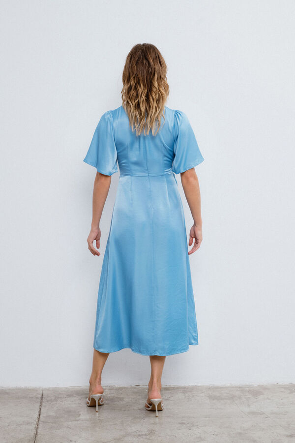 Vila Vestido de fiesta midi satinado Turquesa