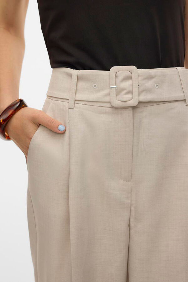 Vero Moda Pantal&oacute;n recto con cintur&oacute;n Gris