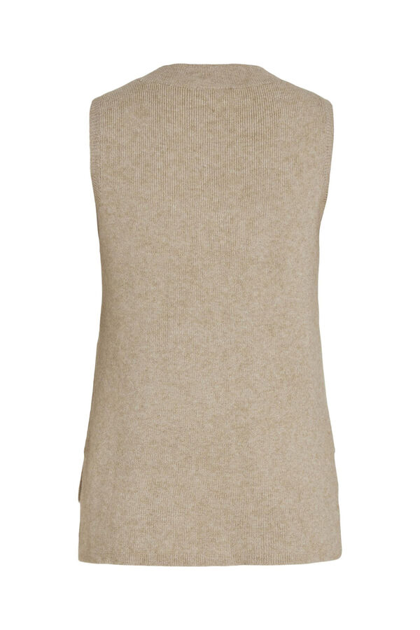 Vila Colete de mulher b&aacute;sico de malha Castanho