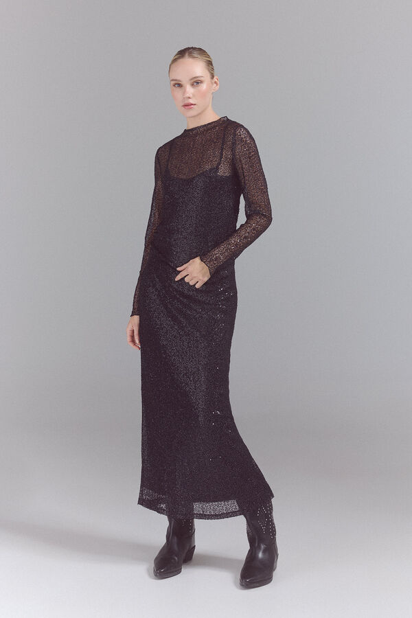 Slowlove Top brillante Negro