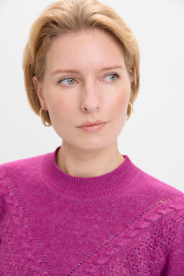 Cortefiel Jersey ochos y calados Morado