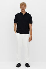 Selected Polo de malha de manga curta Preto