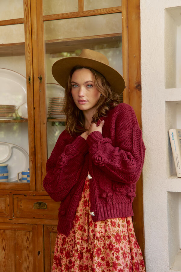 Jaase C&aacute;rdigan de punto Vino