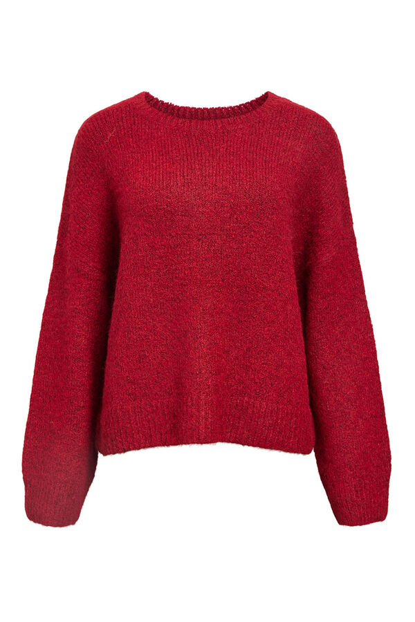 Object Camisola de l&atilde; com gola redonda Vermelho