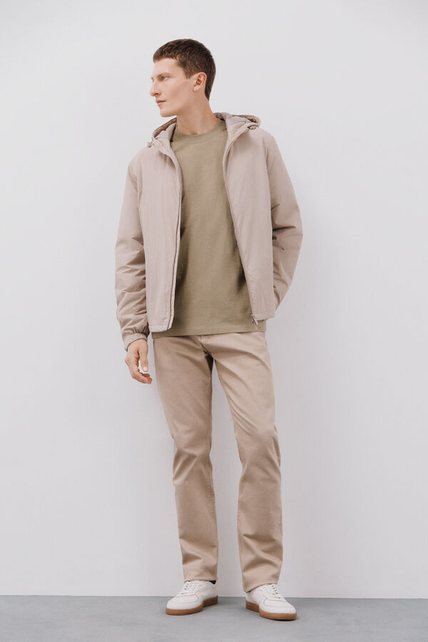 Cortefiel Cazadora capucha Beige