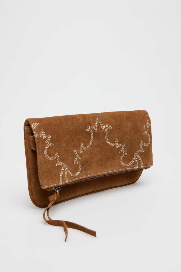 Slowlove Saco de ombro em pele rachada Castanho