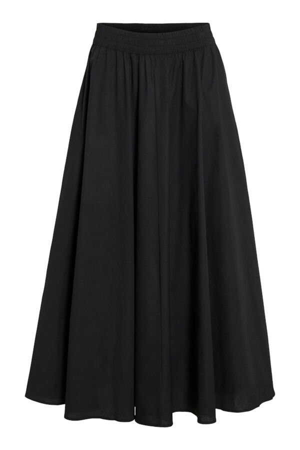 Vila Saia midi de algod&atilde;o org&acirc;nico Preto