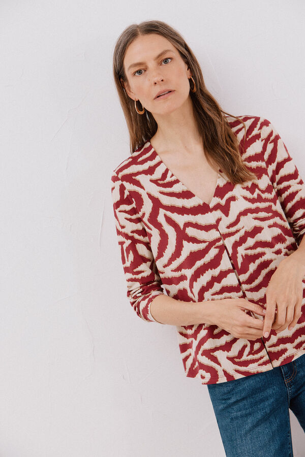 Cortefiel Top fluido pliegue Multicolor