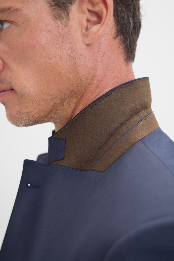 Cortefiel Blazer liso slim fit Azul