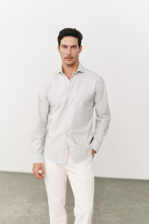 OOTO Camisa liso manga comprida Verde